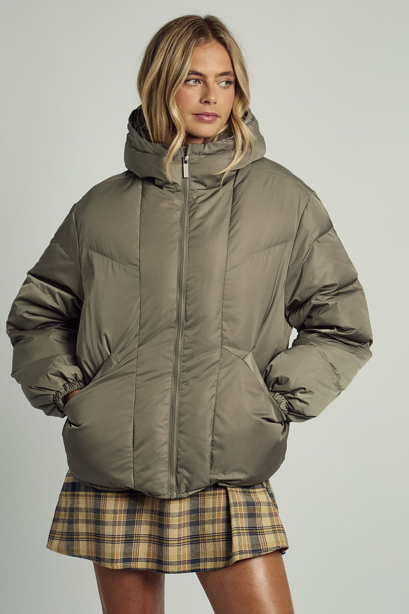 NILEN KHAKI PUFFER COAT
