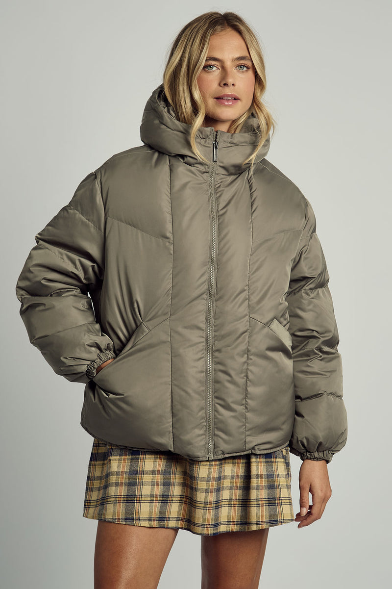 NILEN KHAKI PUFFER COAT
