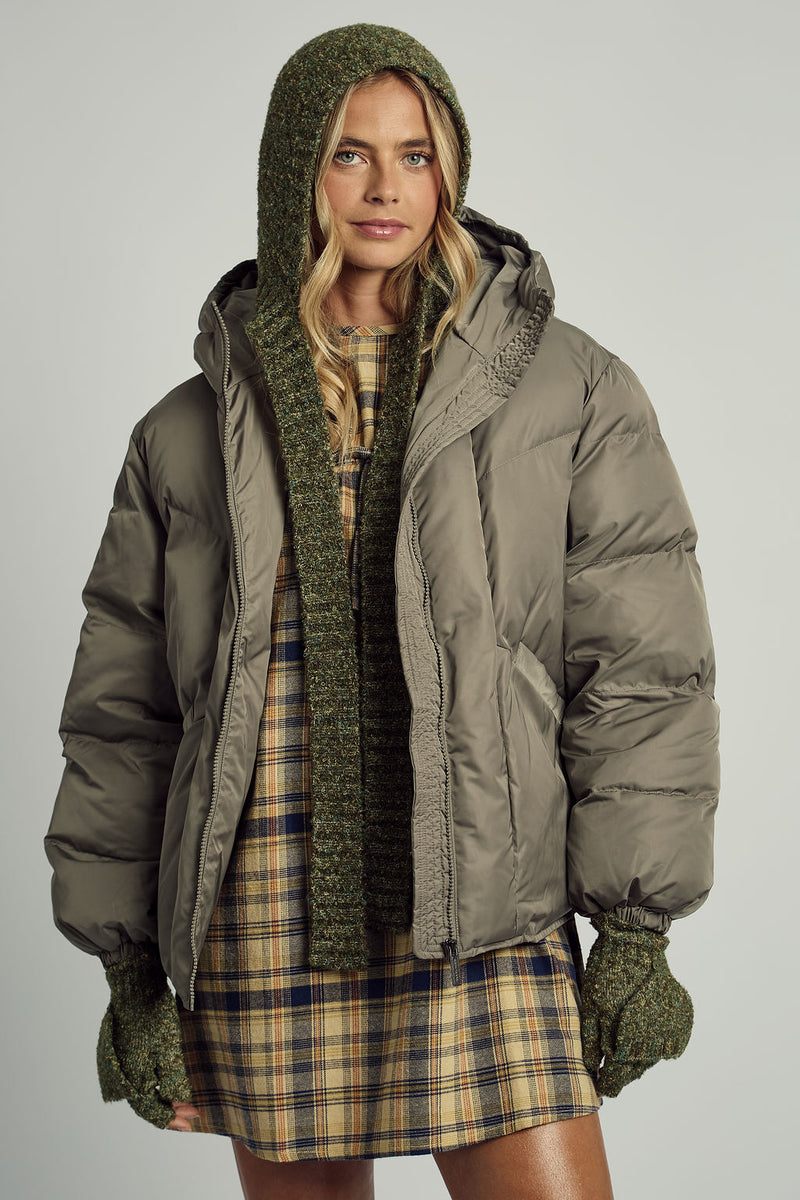 NILEN KHAKI PUFFER COAT
