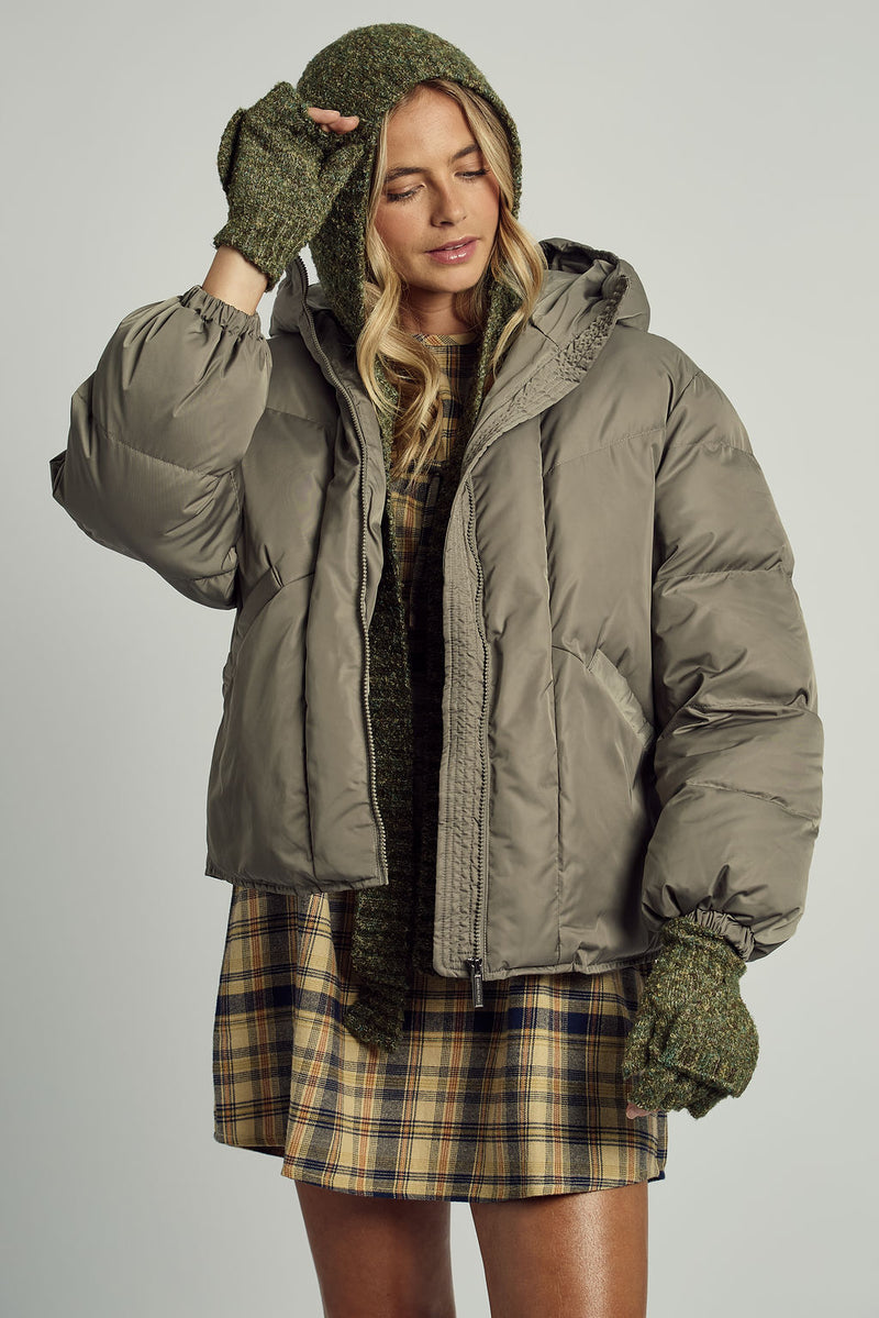 NILEN KHAKI PUFFER COAT