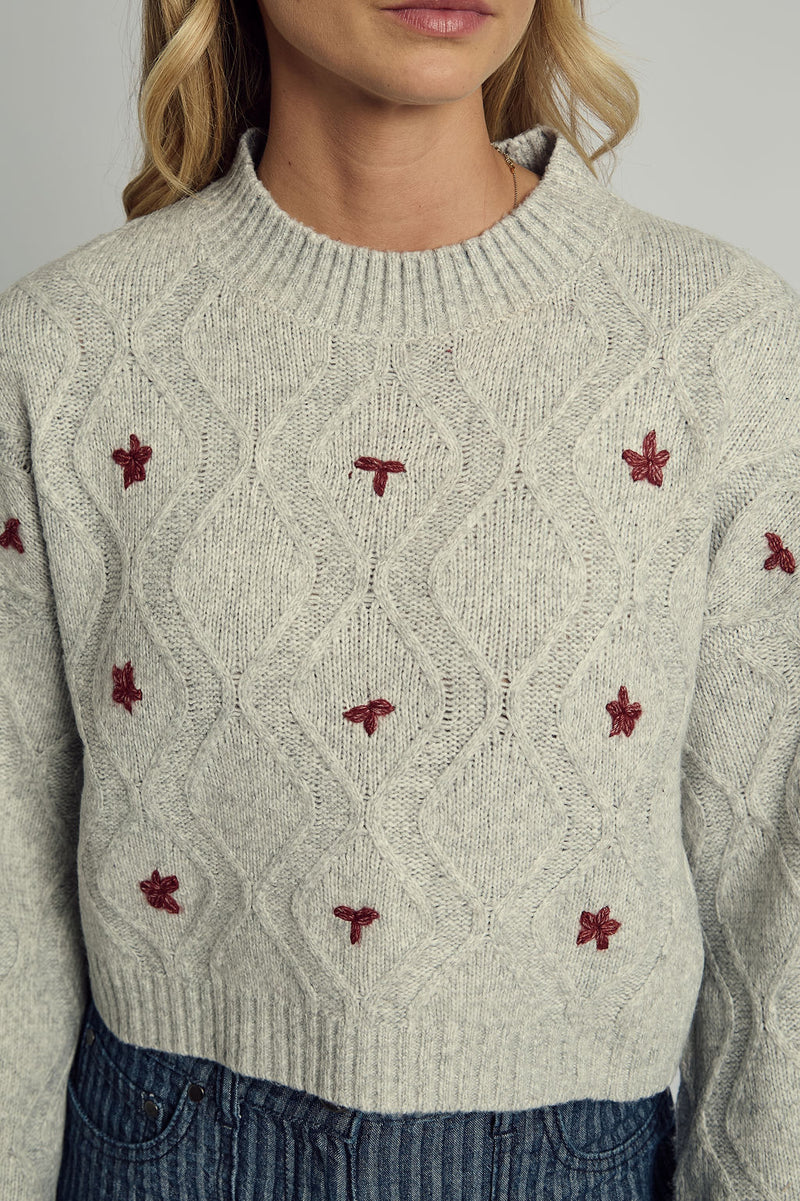 VALERIE FLORAL APPLIQUE KNITTED JUMPER