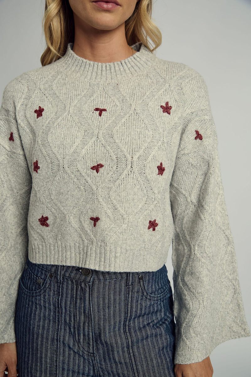 VALERIE FLORAL APPLIQUE KNITTED JUMPER