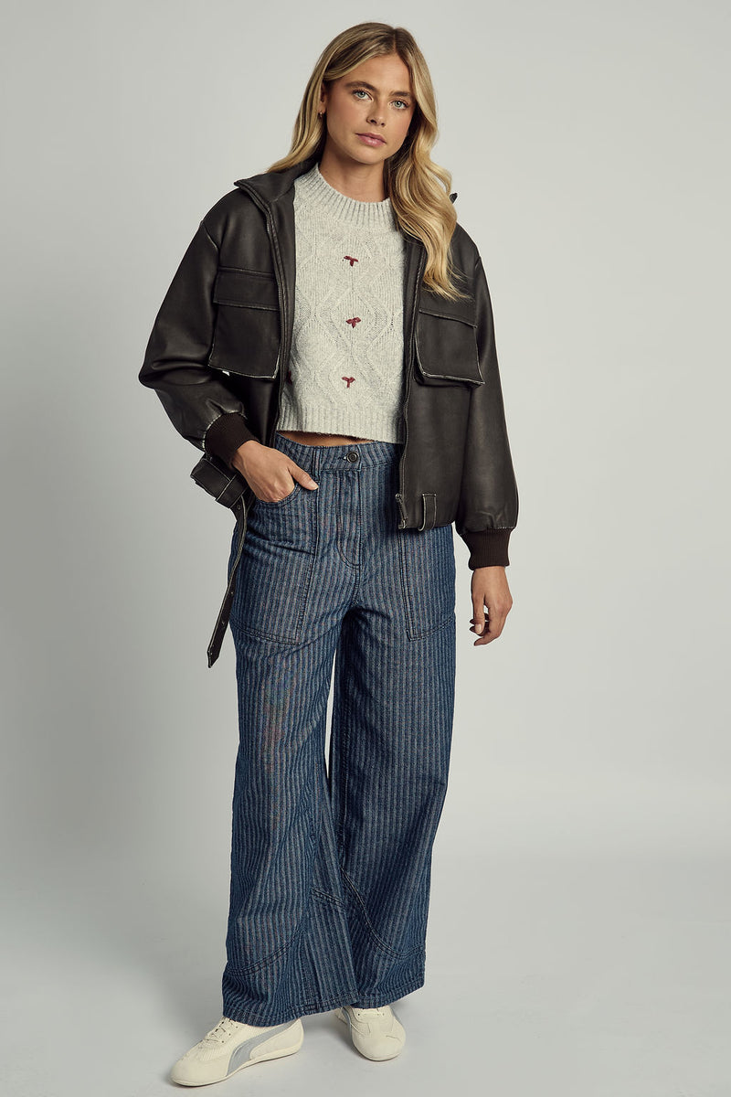 ISLA WASHED PU BOMBER