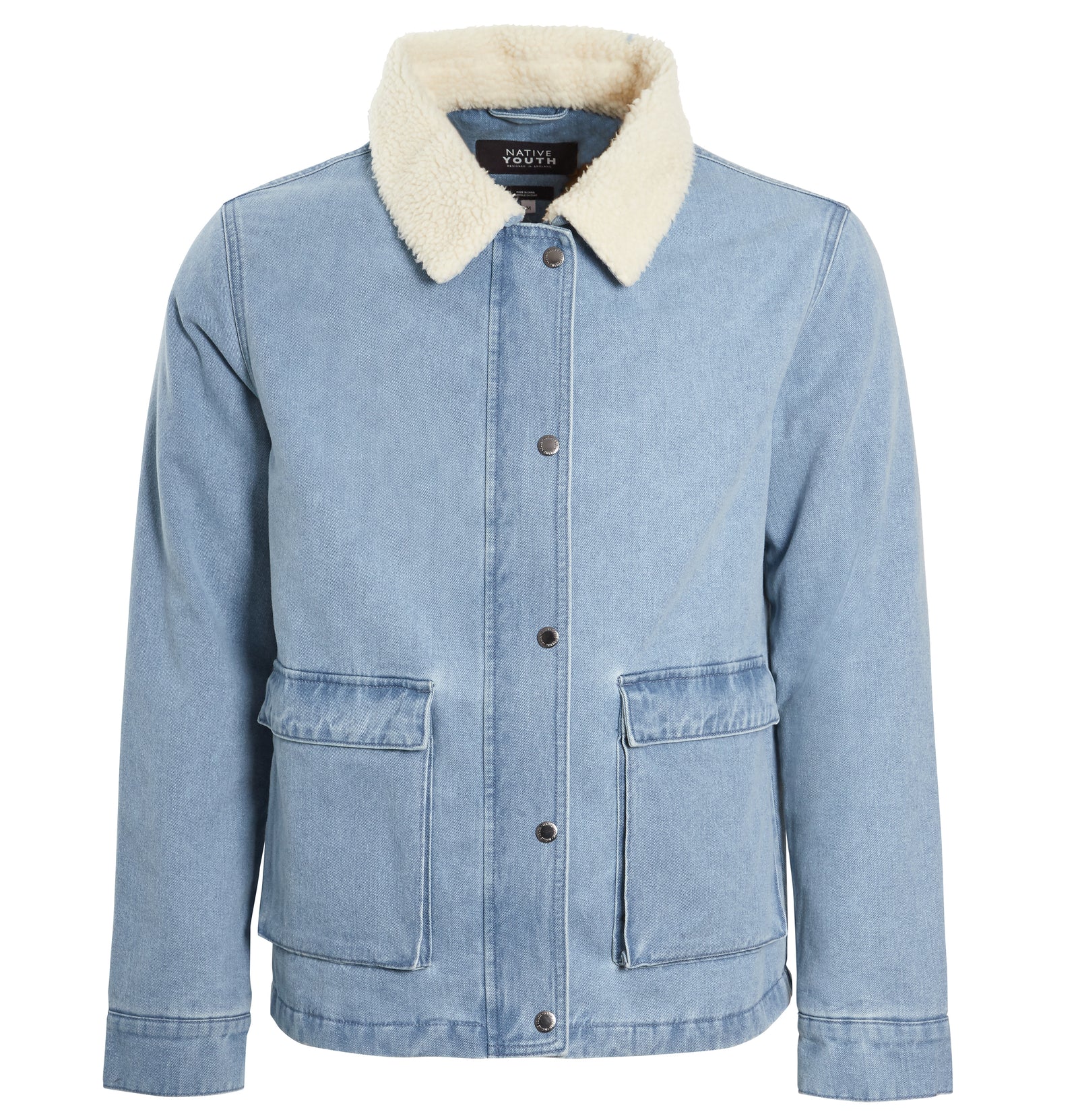 ALFONSO DENIM JACKET WITH SHERPA COLLAR – Native Youth