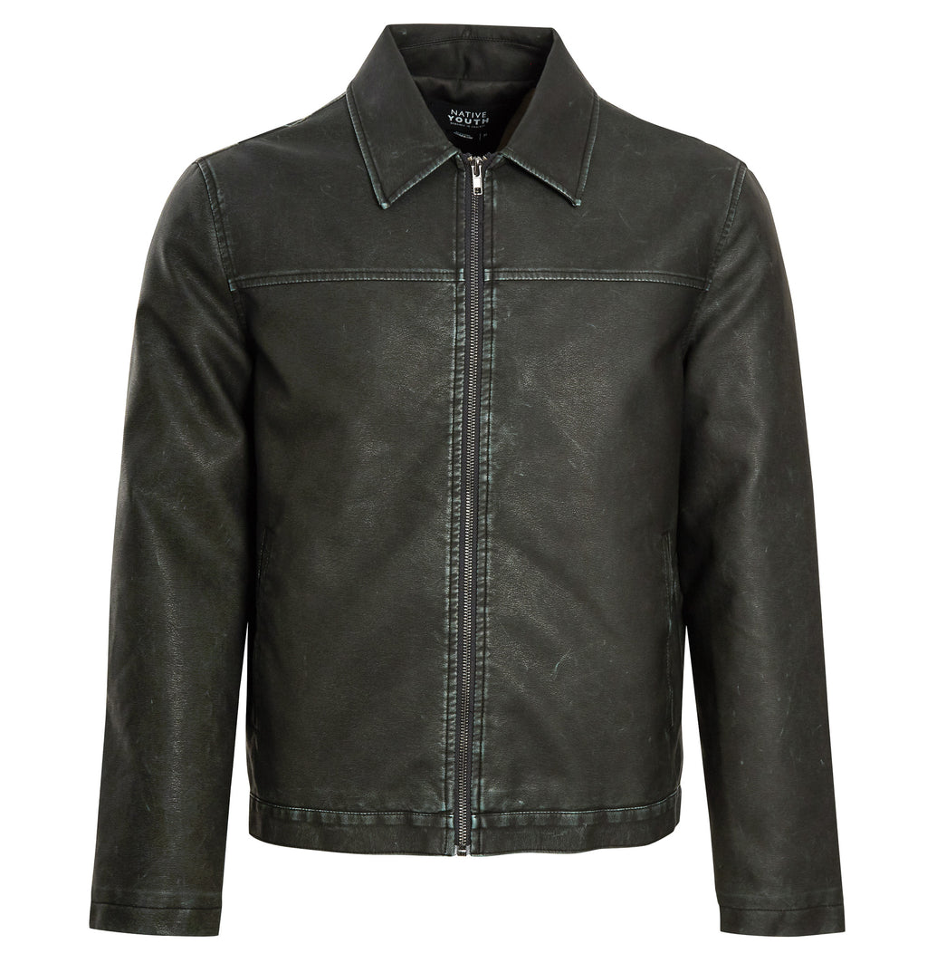 ALMOS WASHED EFFECT VEGAN LEATHER JACKET – Native Youth