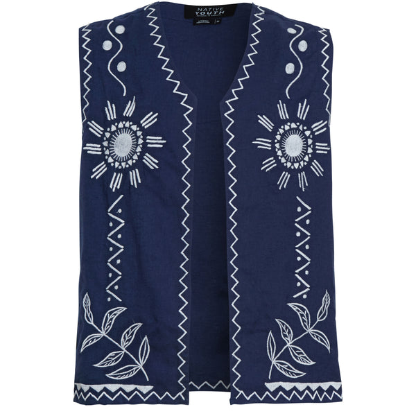 MAYARD EMBROIDERY LINEN WAISTCOAT – Native Youth