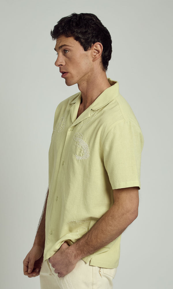 RHODES REVERE SHIRT WITH EMBROIDERY DETAILS