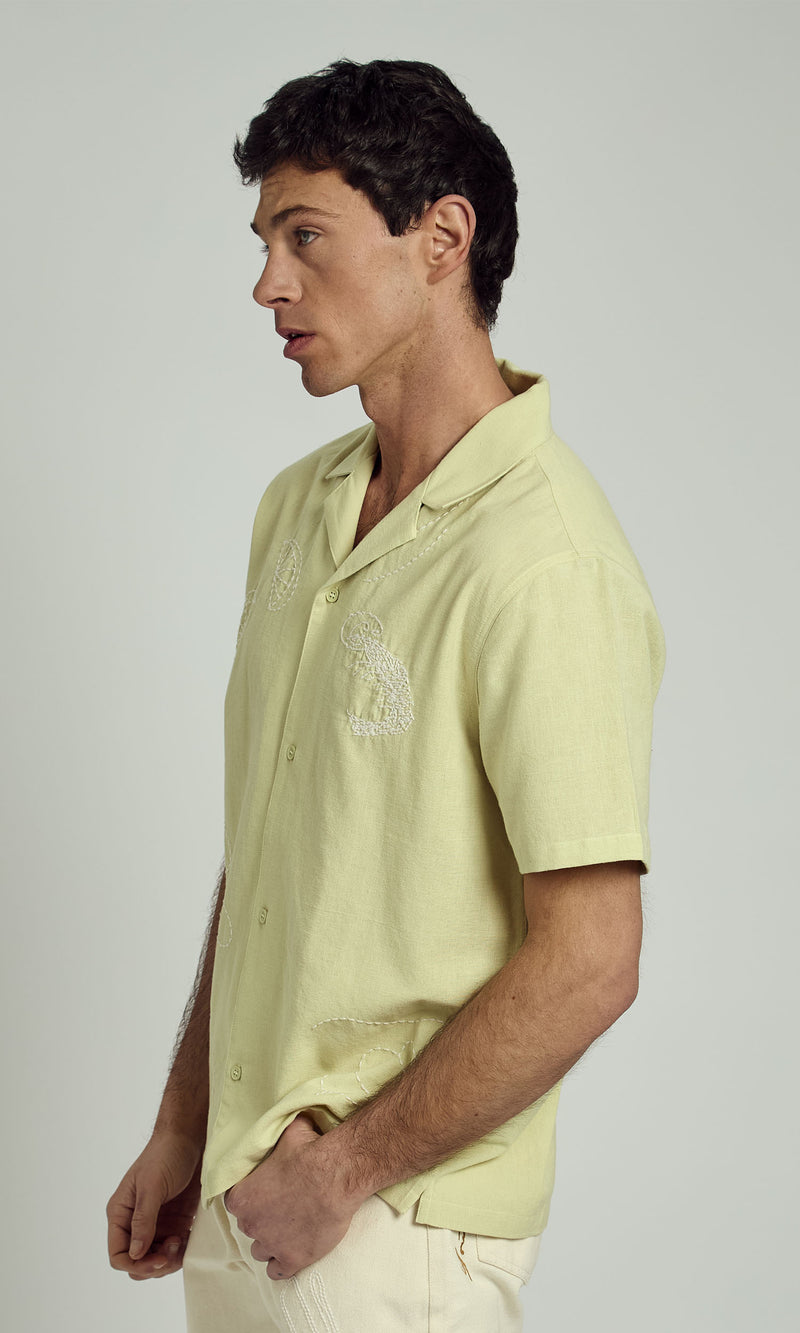 RHODES REVERE SHIRT WITH EMBROIDERY DETAILS