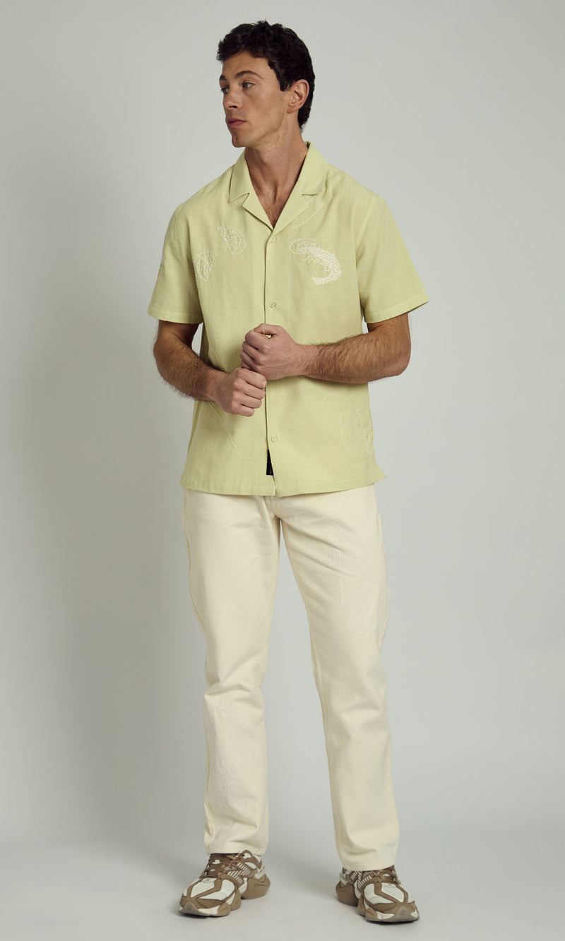 RHODES REVERE SHIRT WITH EMBROIDERY DETAILS