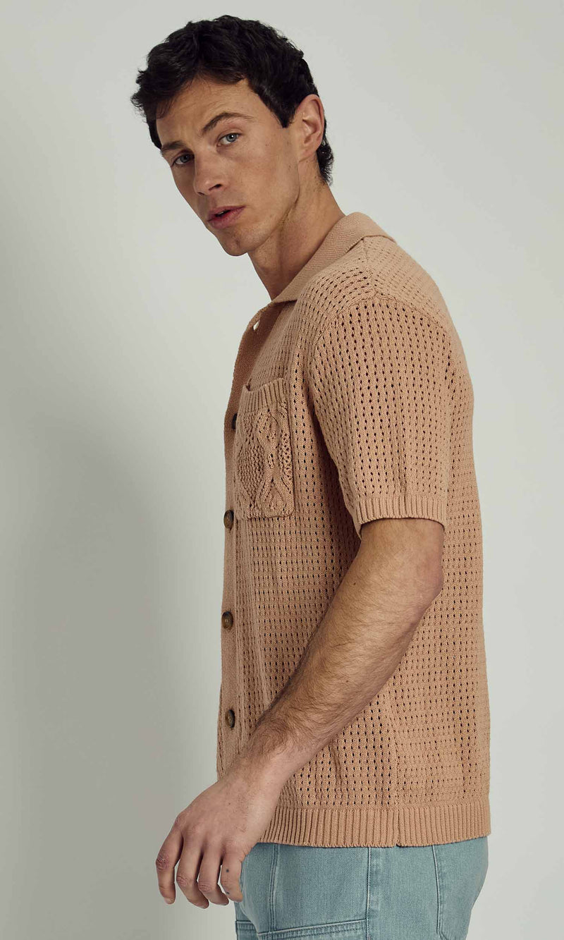 BLAKELY KNITTED BUTTON THROUGH POLO