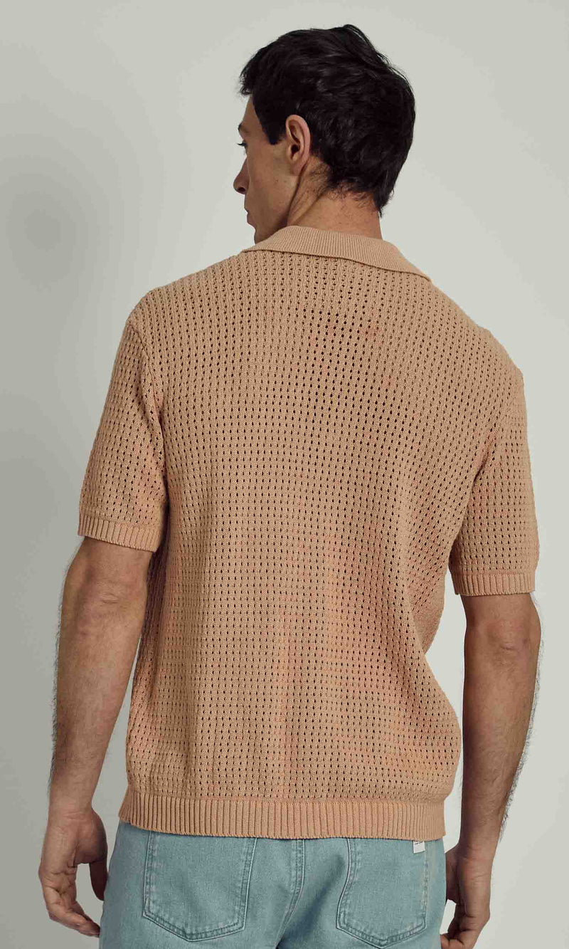 BLAKELY KNITTED BUTTON THROUGH POLO