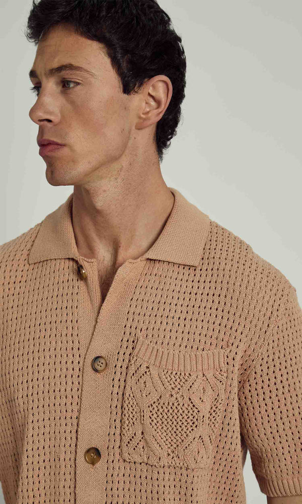 BLAKELY KNITTED BUTTON THROUGH POLO
