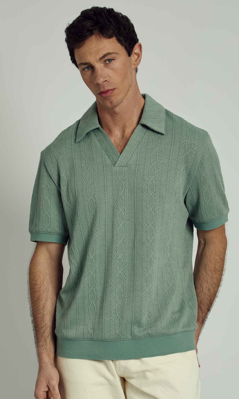 SANCHO KNITTED NOTCH NECK POLO