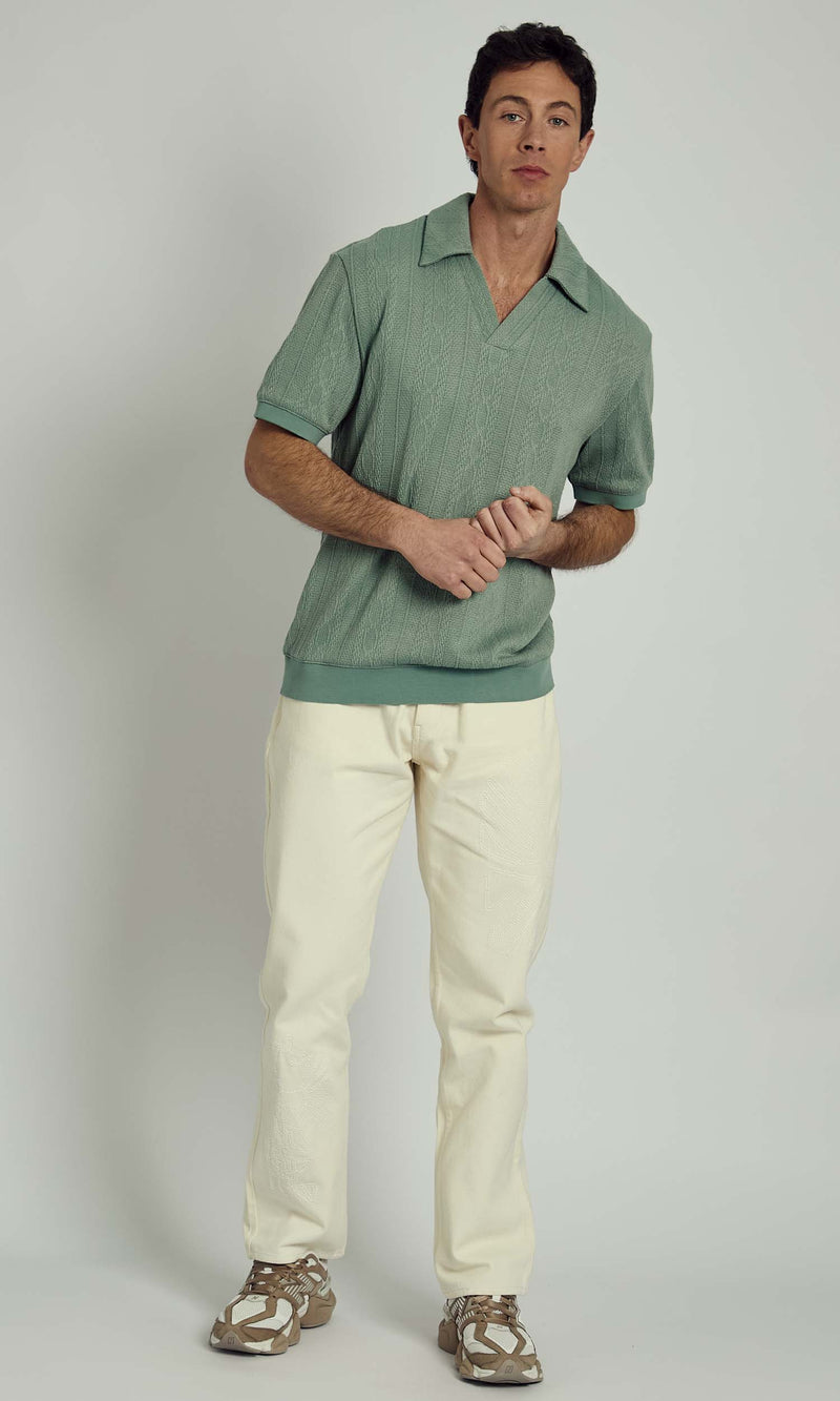 SANCHO KNITTED NOTCH NECK POLO