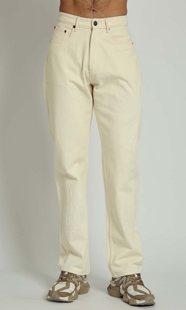HERBERS EMBROIDERY DENIM TROUSER