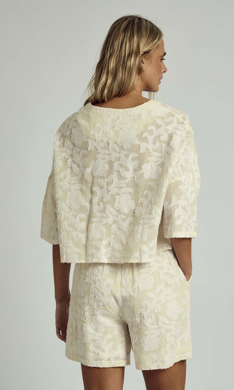 ROUGE EMBROIDERED CROPPED BLOUSE