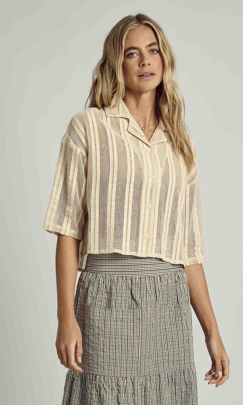HOLLAND CROCHET CROPPED SHIRT
