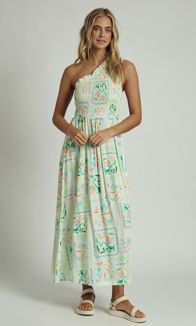 shirred one shoulder dress Shirred One-Shoulder Satin Trumpet Dress