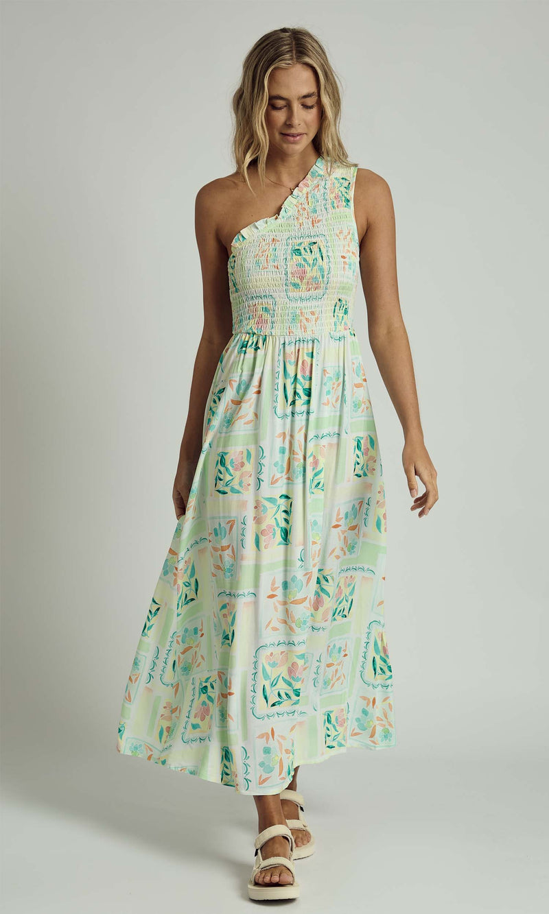 one shoulder midaxi dress TFNC Petite one shoulder midaxi dress with thigh split in emerald