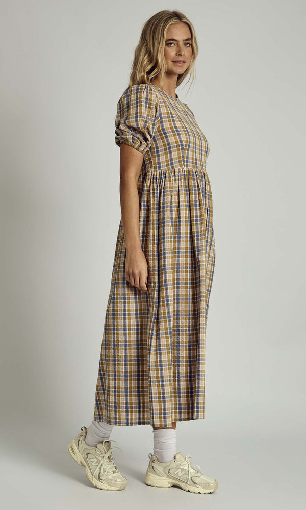 SEVYN TEXTURED CHECK MIDI DRESS