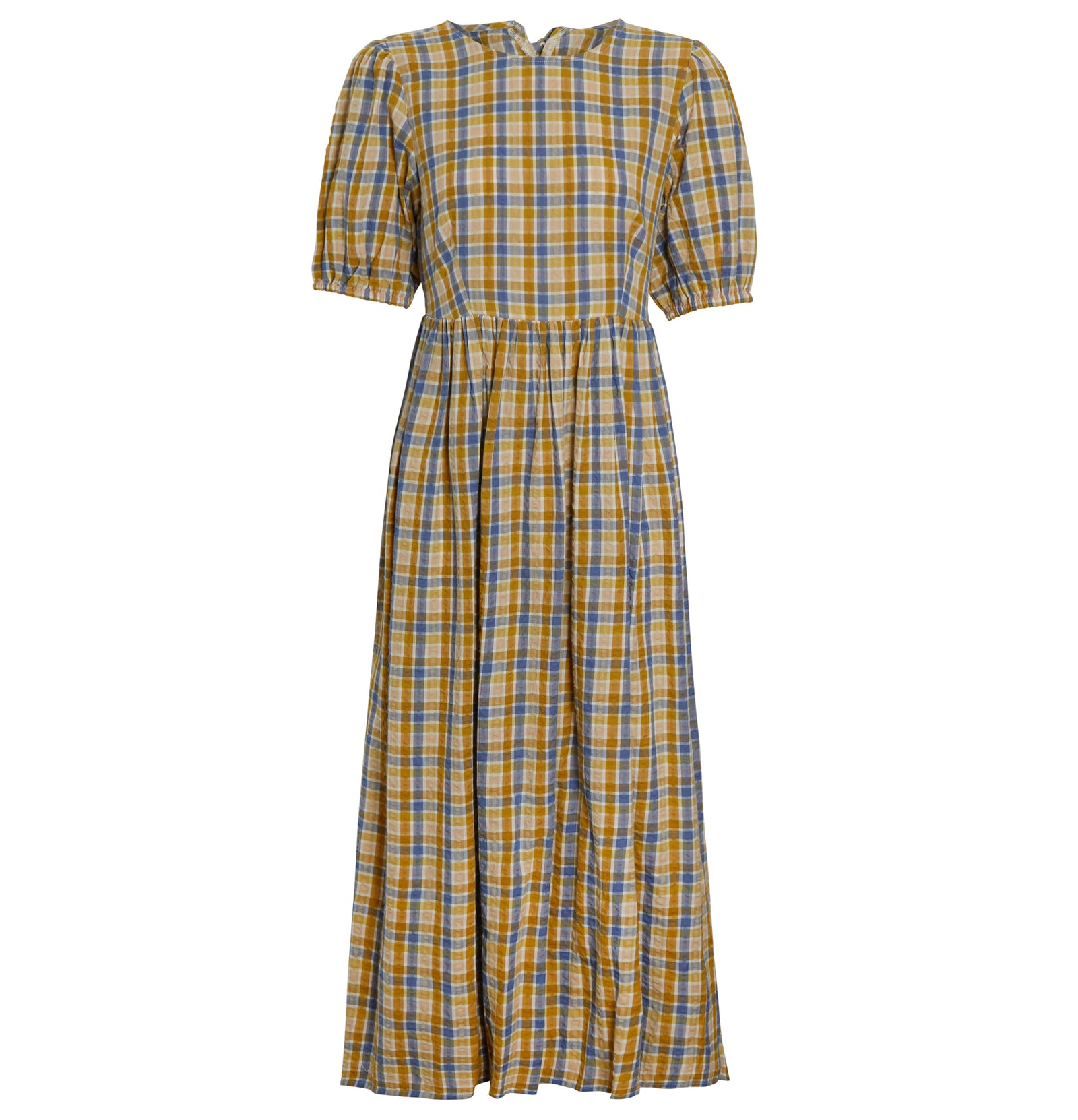 SEVYN TEXTURED CHECK MIDI DRESS – Native Youth