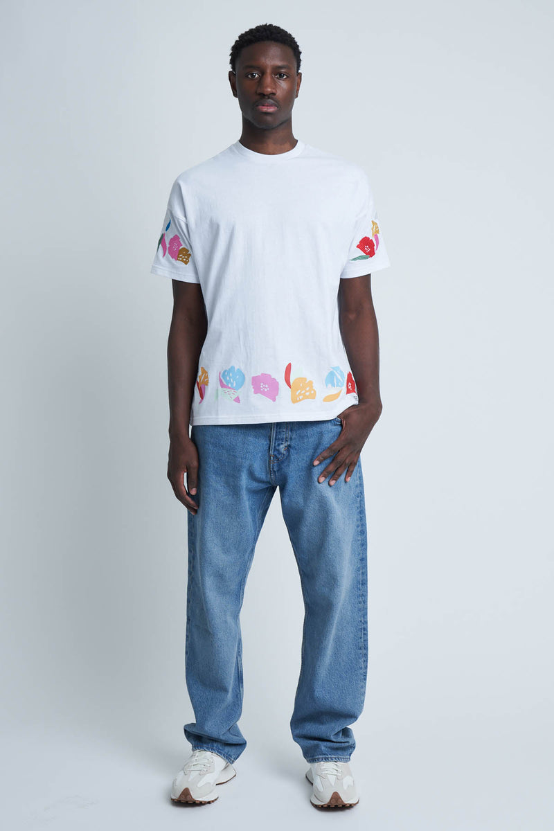 COUPAGE RELAXED FIT T-SHIRT WITH EMBROIDERED SLEEVE