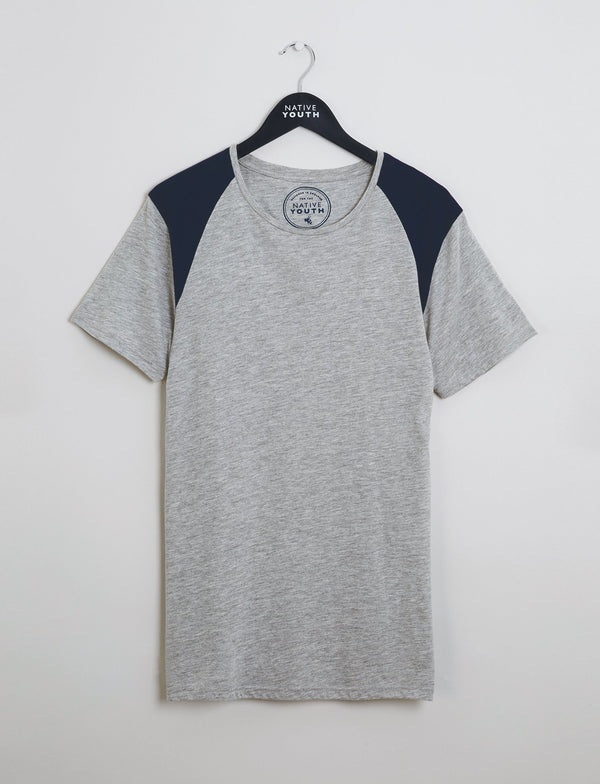 Grey Shoulder Block Tee